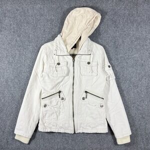 Jack BB Dakota Bella Swan Twilight Utility Jacket Off White Womens Size Medium